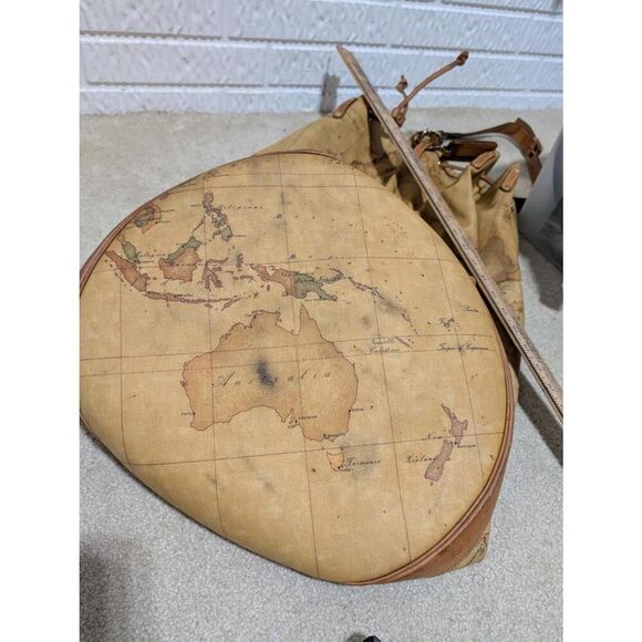 Alviero Martini Vintage Italian Map Print XL Drawstring Bag - Picture 14 of 15